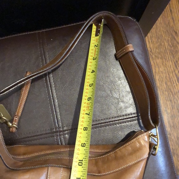 COACH Bleeker Legacy Signature Saddle Brown Leather Slim Duffle Crossbody Bag - Picture 14 of 15